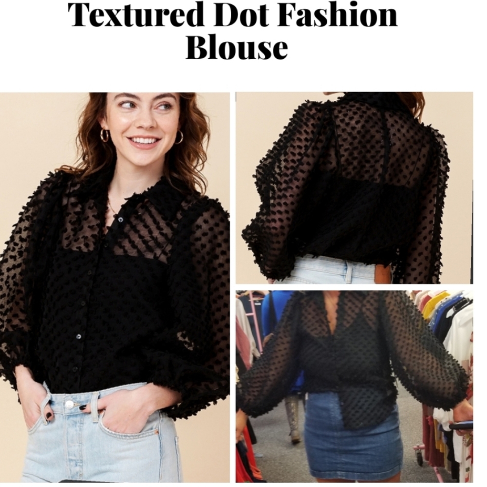 Textured Dot Fashion Blouse